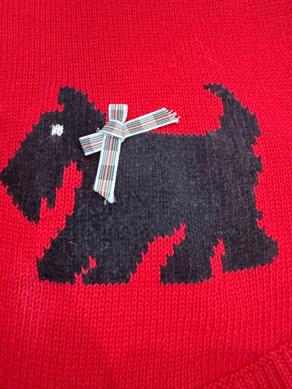 Talbots Susan Bristol Scottie Dog Sweater Vest with Argyle Bows Velvet Buttons S - Picture 3 of 7
